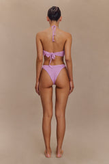 Skye Floral Crochet Tie Up Bikini Bottom - Lilac