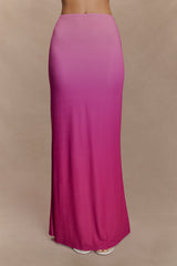 Bruna Slinky Fishtail Maxi Skirt - Ombre Pink
