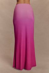 Bruna Slinky Fishtail Maxi Skirt - Ombre Pink