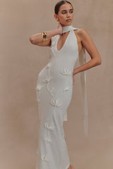 Wynn Floral Knit Midi Dress - White