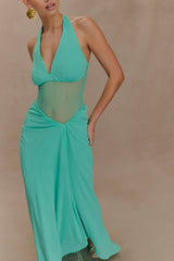 Jonna Chiffon And Mesh Maxi Dress - Lagoon
