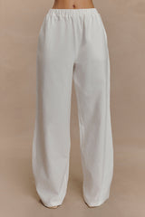 Janayia Cotton Wide Leg Pants - White