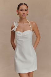 Reyes Cotton Floral Mini Dress - White