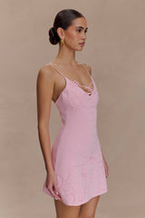 Brullo Embroidery Knit Mini Dress - Baby Pink