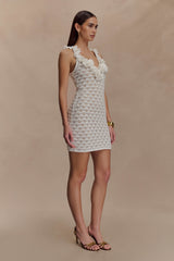 Brigid Ruffle Knit Sleeveless Dress - Ivory