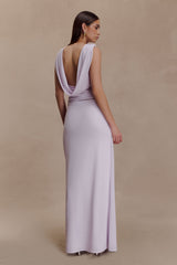 Bridget Slinky Maxi Skirt With Hardware - Dusty Lilac