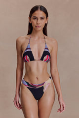 Brianna Cheeky Cut Bikini Bottom - Multi Fluid Reverie Print