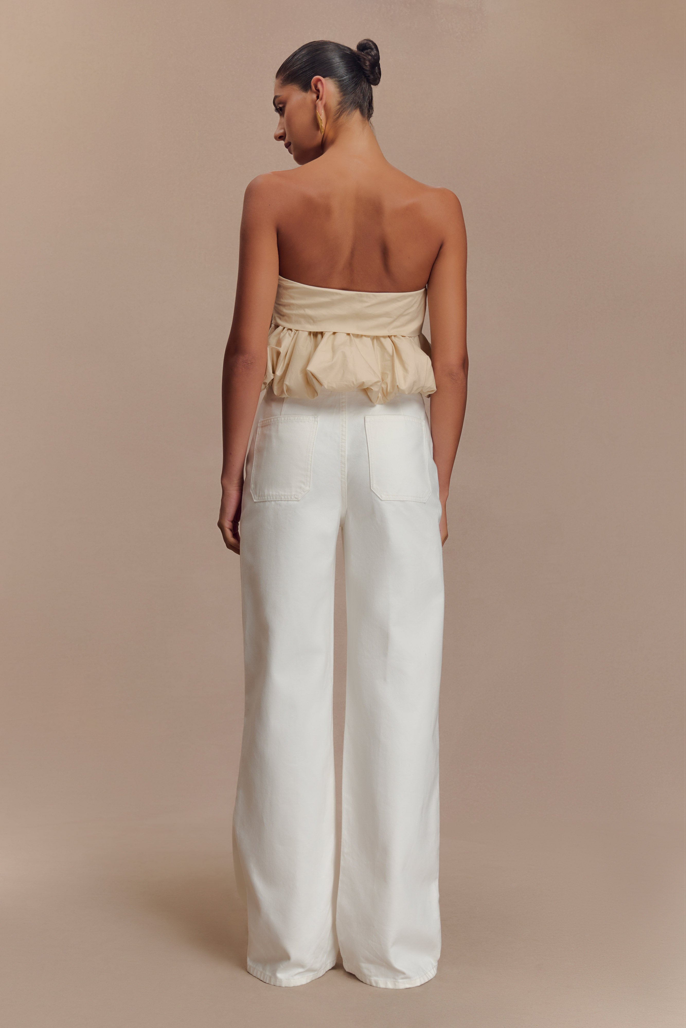 Caitlin Mid Rise Denim Jeans - White