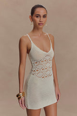 Everette Crochet Knit Mini Dress - Ivory