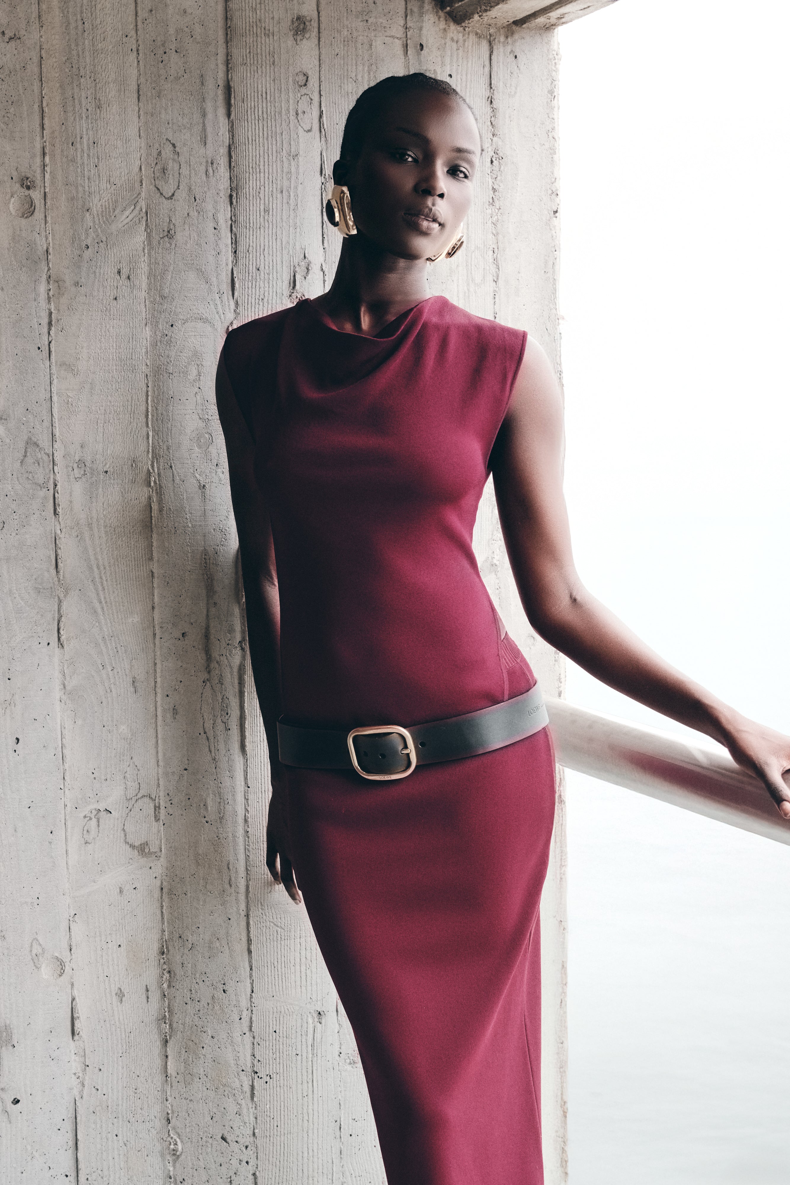 Francisca Cowl Neck Knit Top - Merlot