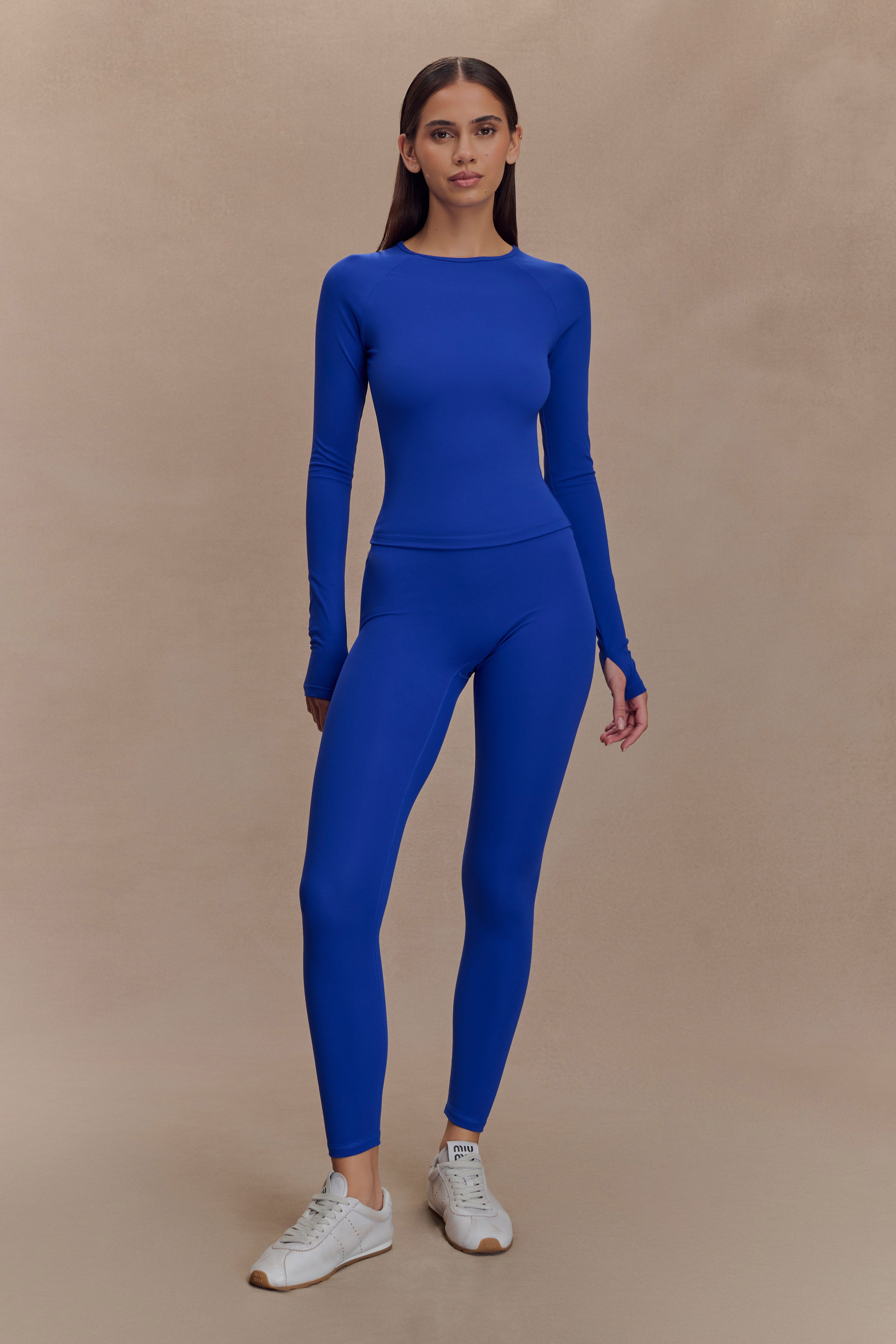 Eliana Long Sleeve Active Top - Cobalt