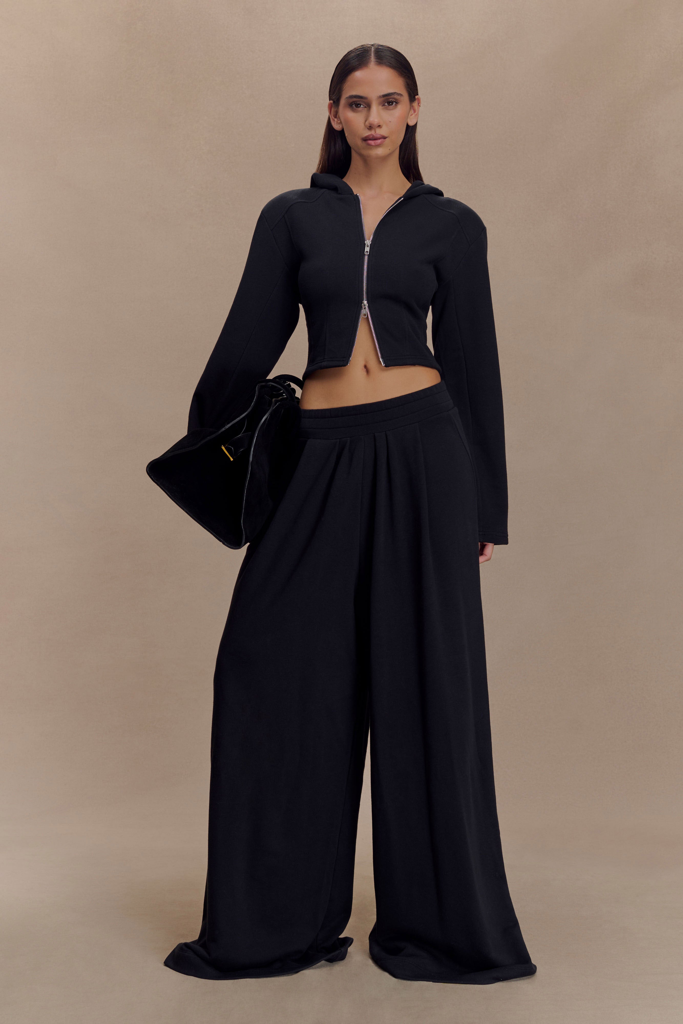 Quinn Zip Up Hoodie - Black