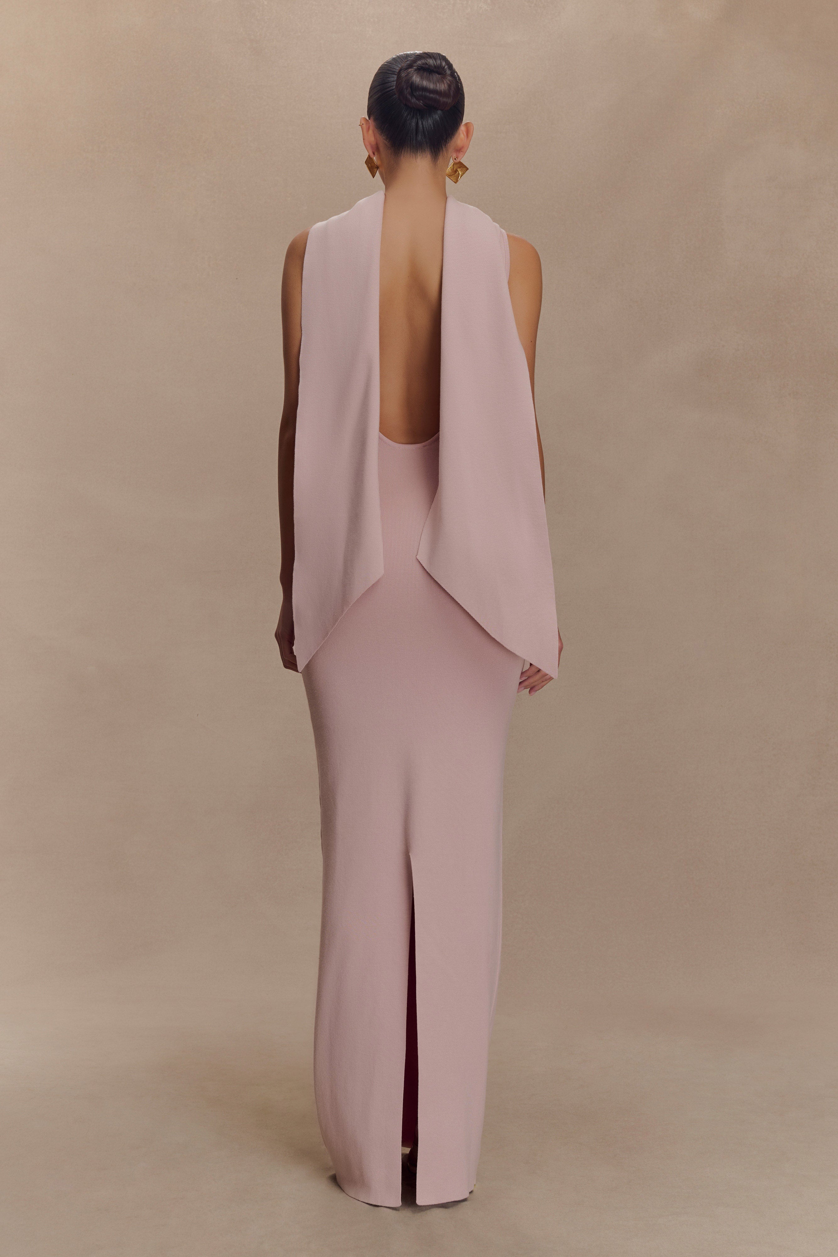 Darby Knit Scarf Maxi Dress - Pale Pink