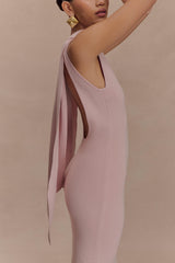 Darby Knit Scarf Maxi Dress - Pale Pink