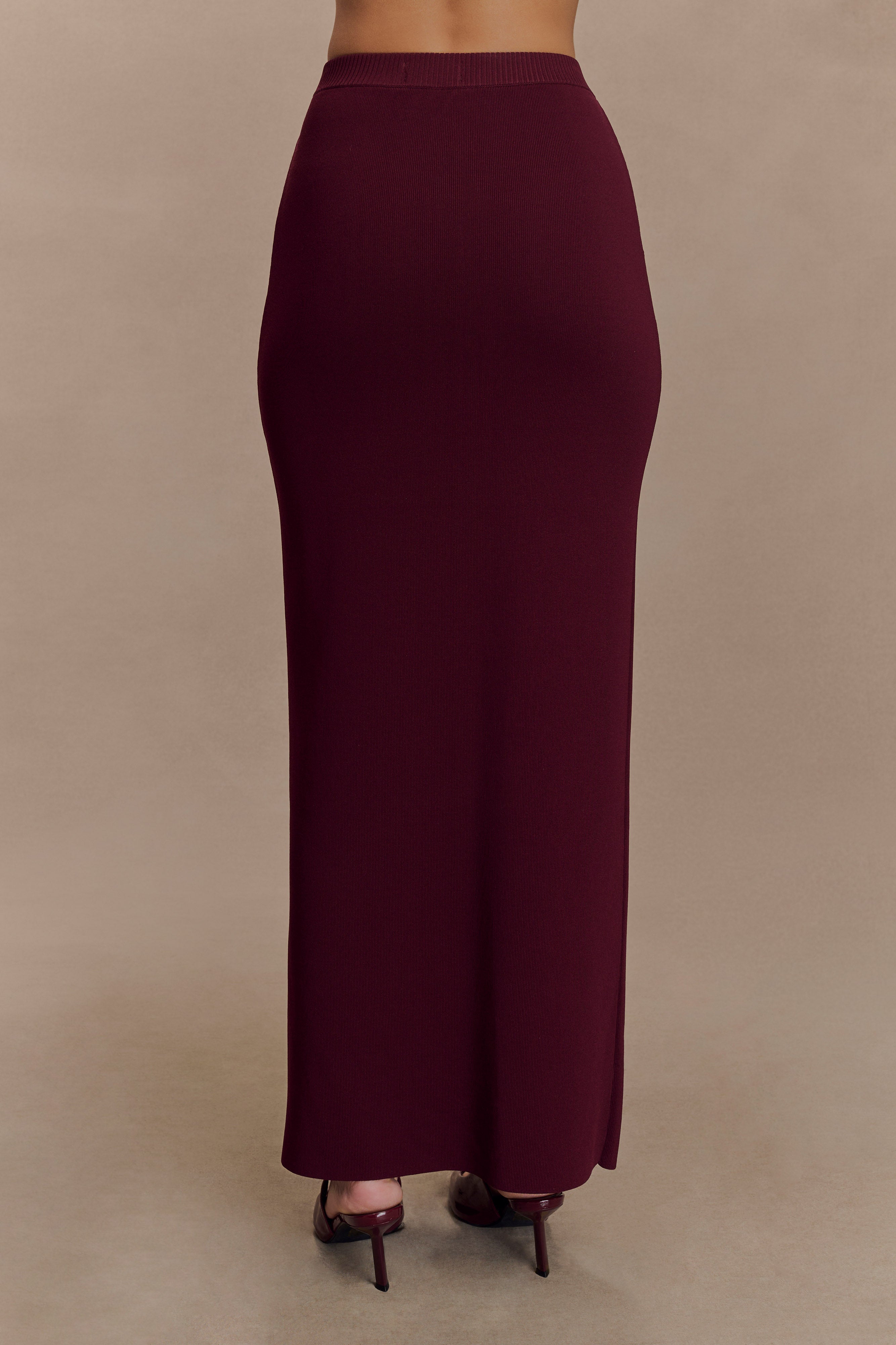 Francisca Mid Rise Knit Maxi Skirt - Merlot