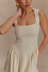 Sharon Scuba Jersey Mini Dress - Ivory