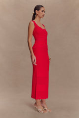 Madeline Scallop Knit Top - Red