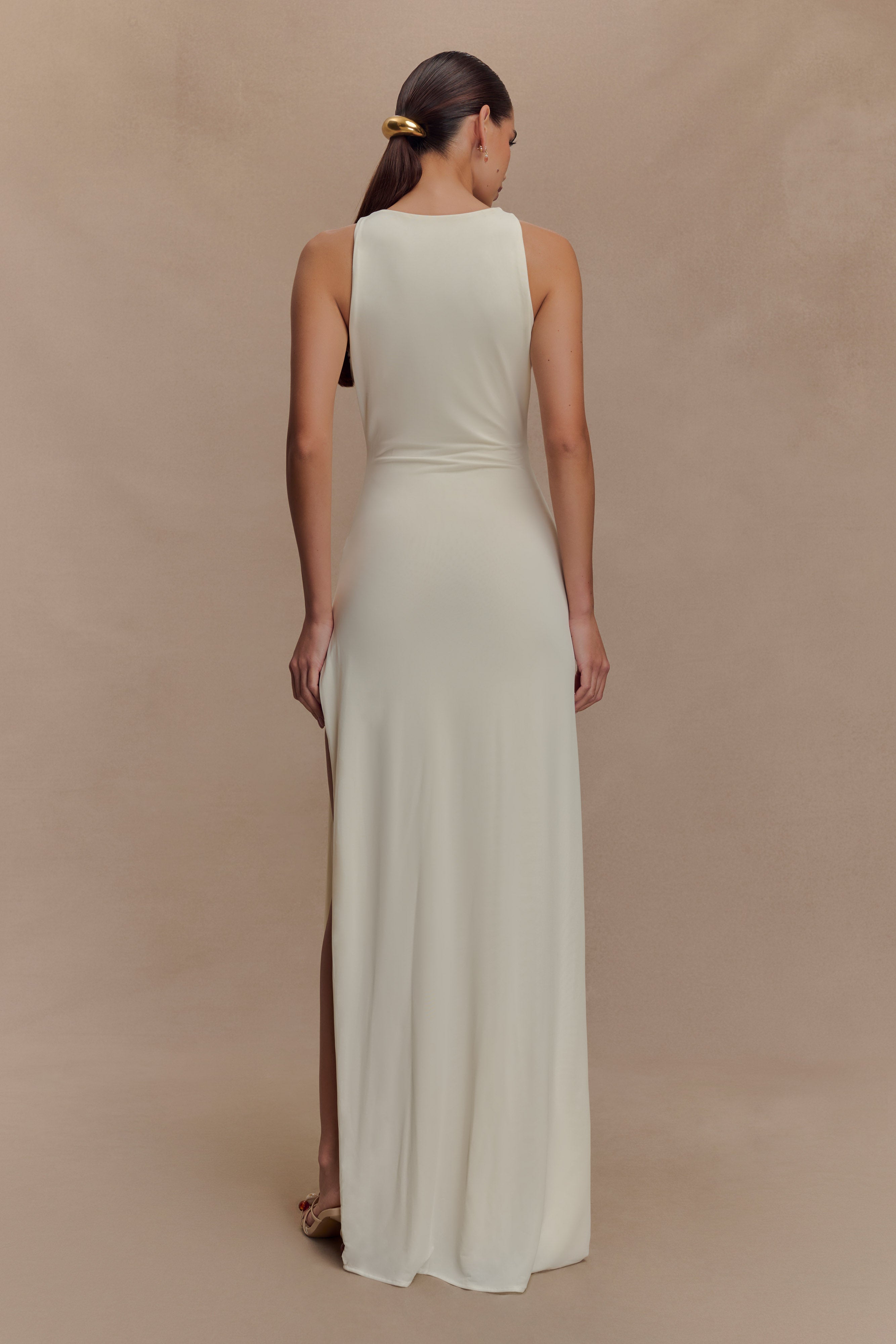 Kaiden Slinky Beaded Maxi Dress - Ivory
