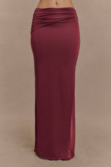 Judy Slinky And Mesh Maxi Skirt - Wine