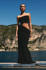 Jasiel Strapless Knit Maxi Dress - Black