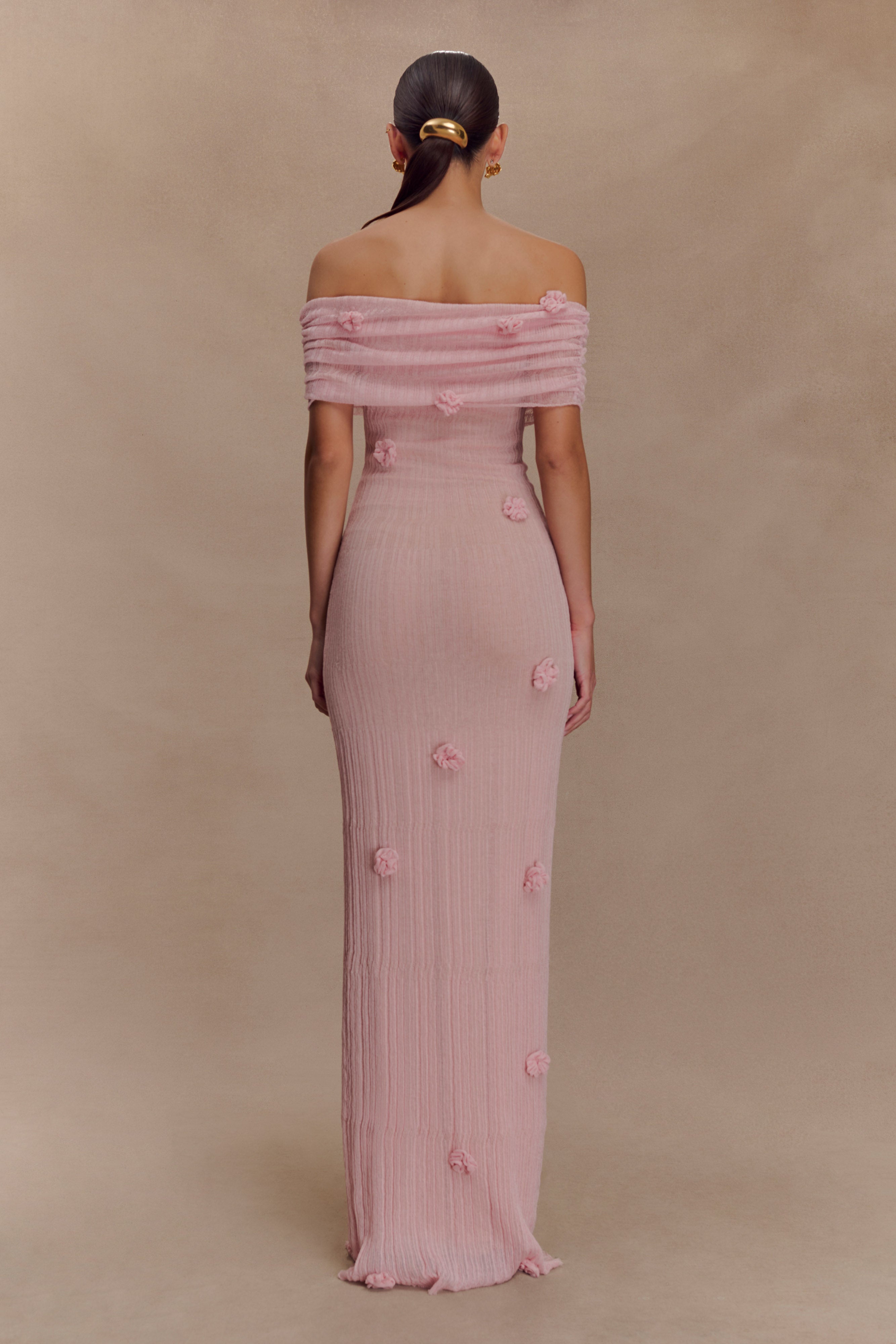 Brynn Orchid Knit Maxi Dress - Pastel Pink