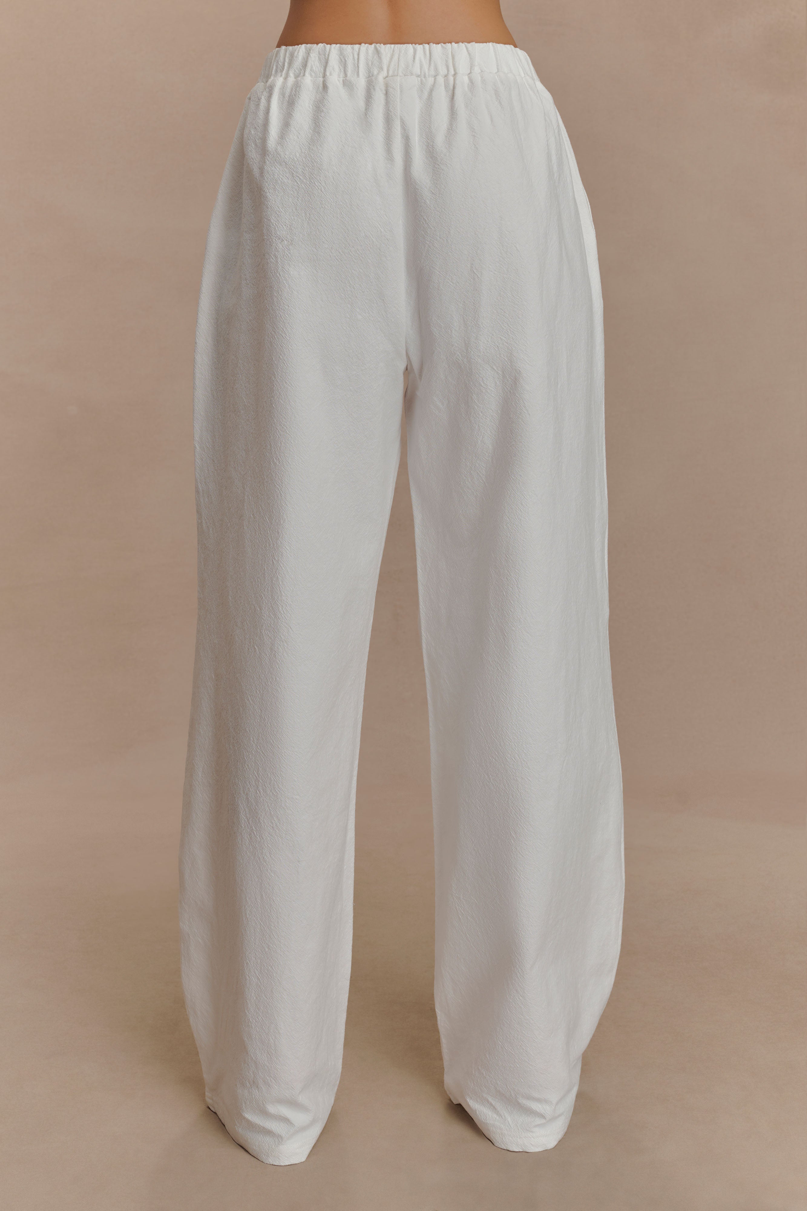 Janayia Cotton Wide Leg Pants - White