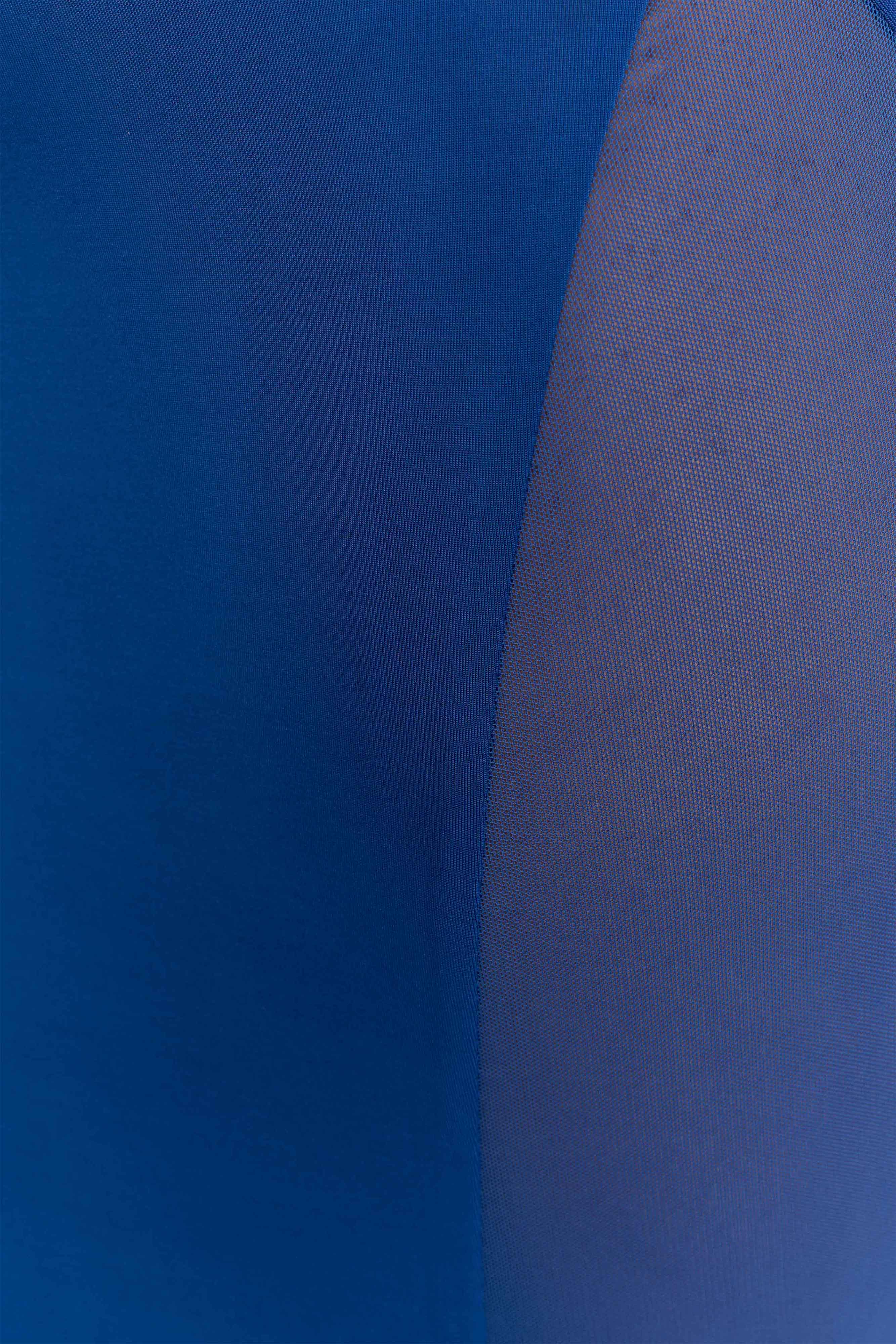 Wyatt Slinky And Mesh Maxi Dress - Cobalt Blue