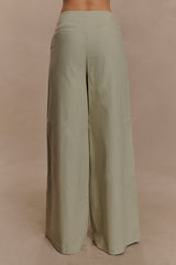 Brandi Linen Straight Leg Pant - Basil