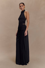 Calandra Slinky Halter Top With Hardware - Black
