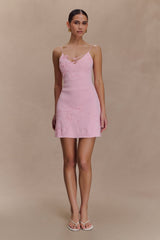 Brullo Embroidery Knit Mini Dress - Baby Pink