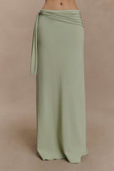 Bowie Low Rise Knit Maxi Skirt - Pastel Green