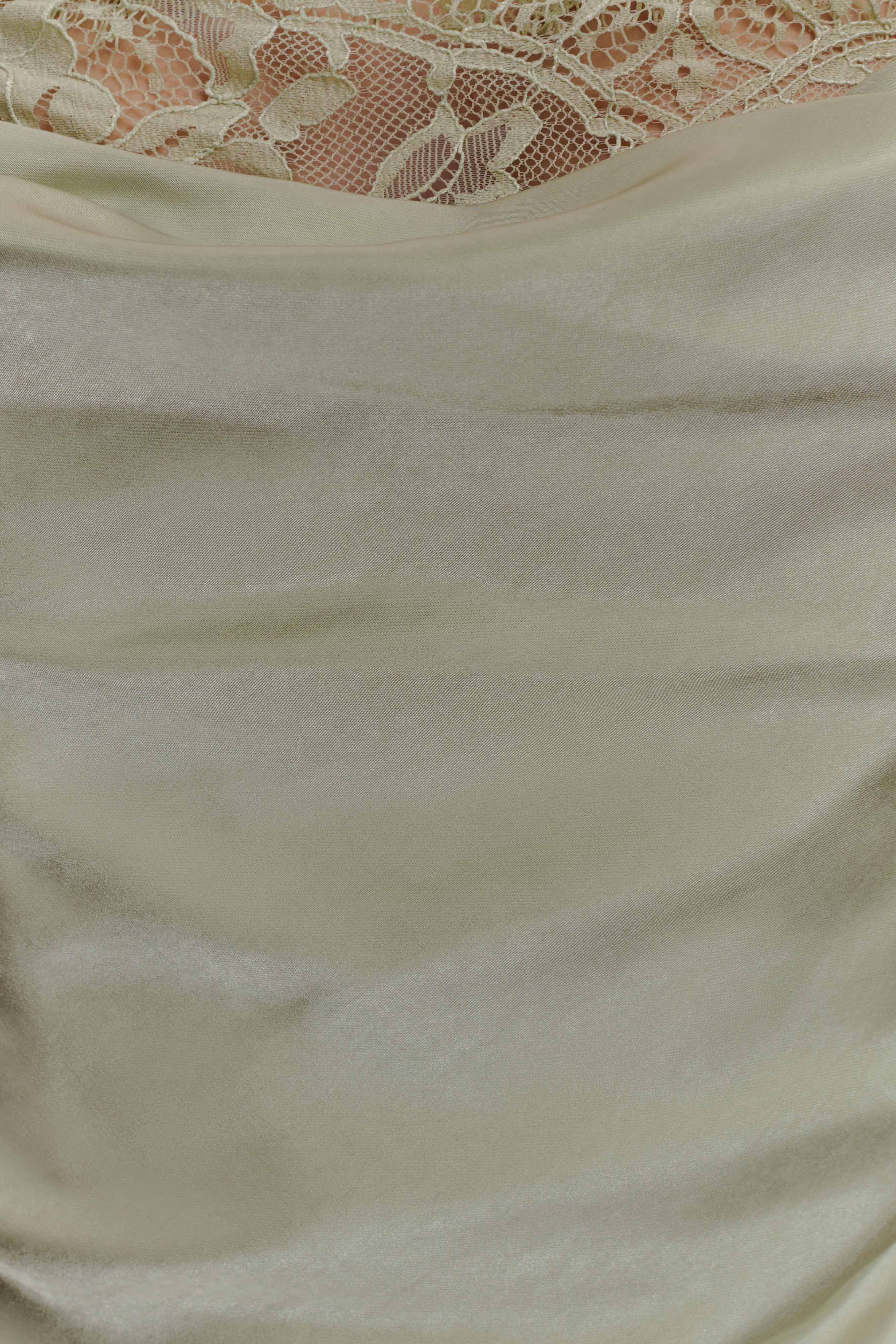 Isadora Lace & Satin Maxi Dress - Sage