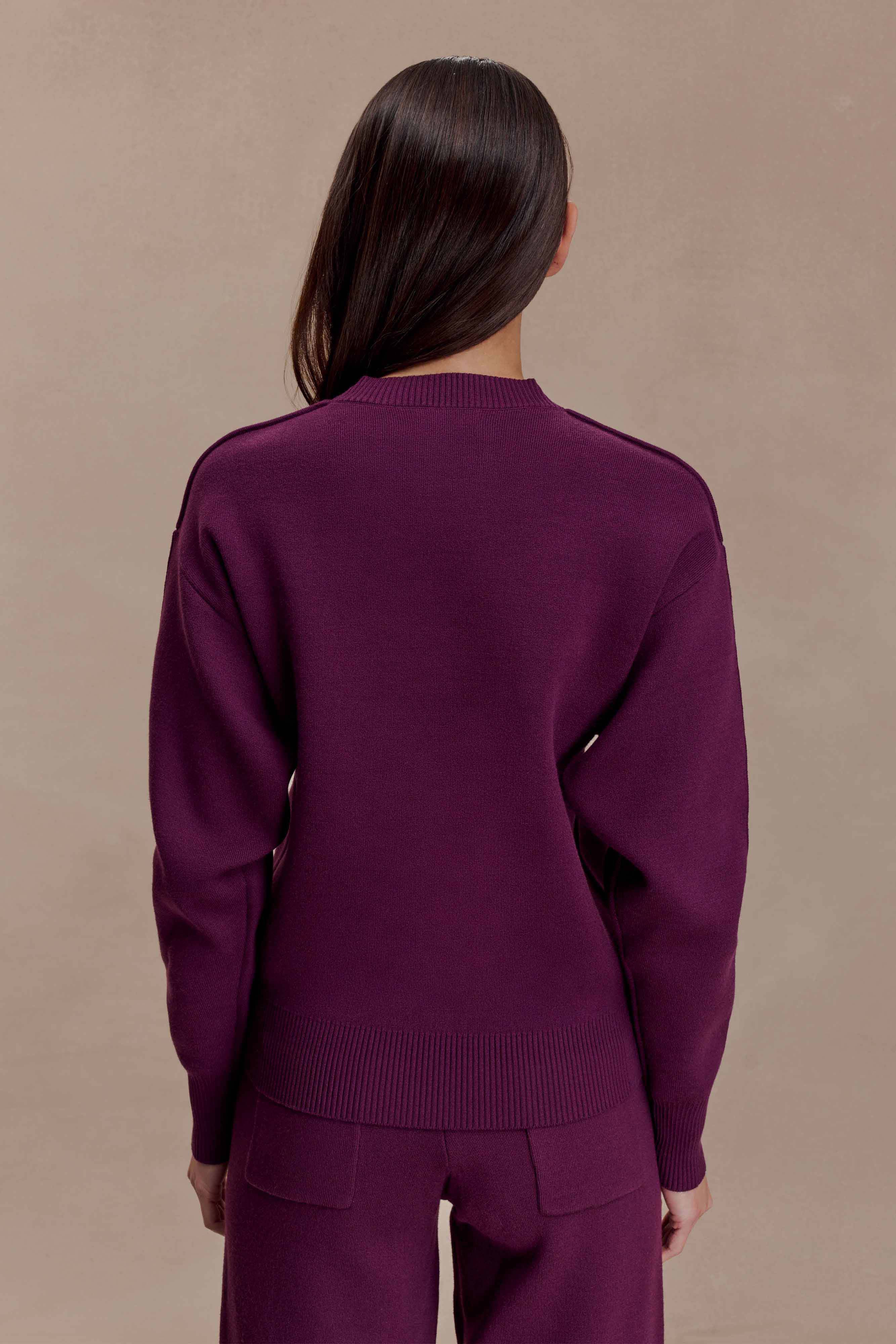 Braxton Cozy Knit Jumper - Plum