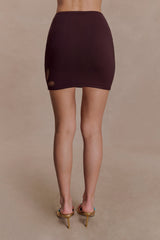 Brock Knit Cut Out Mini Skirt - Dark Chocolate