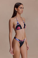 Brianna Cheeky Cut Bikini Bottom - Multi Fluid Reverie Print