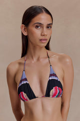 Brianna Triangle Bikini Top - Multi Fluid Reverie Print