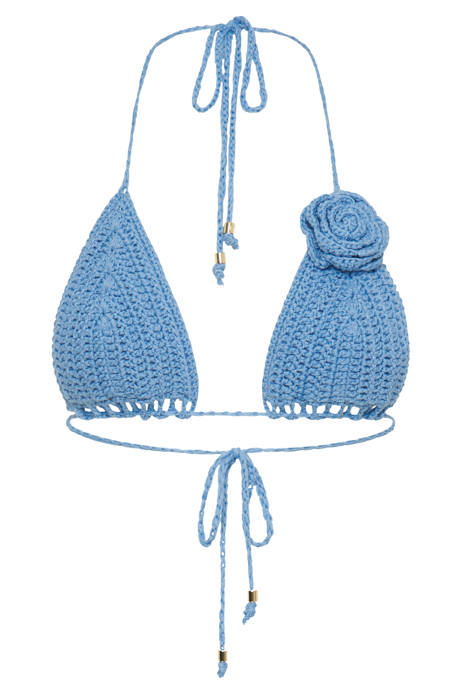 Verali Rose Crochet Bikini Top - Cornflower Blue