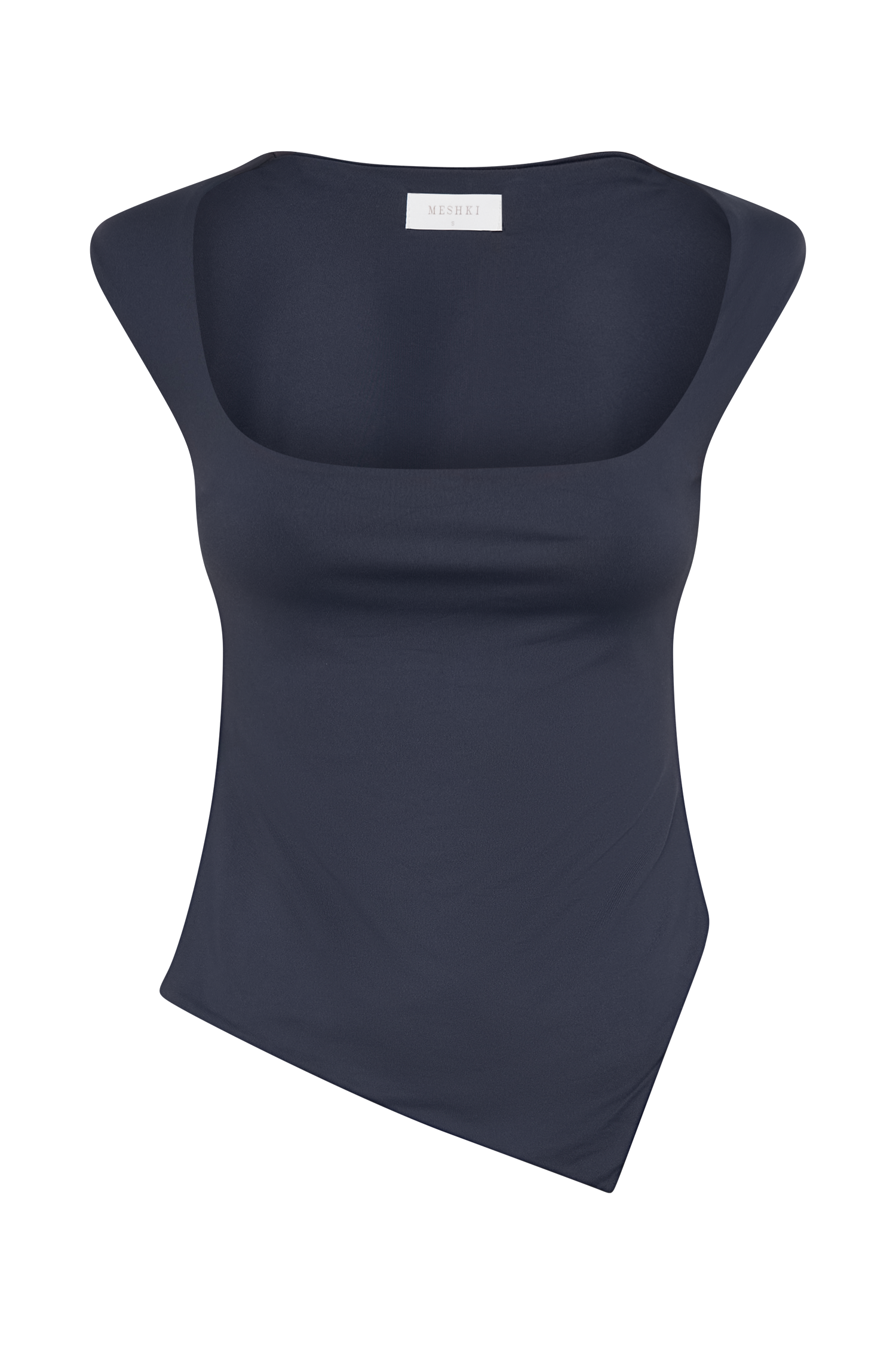 Lisette Asymmetric Recycled Nylon Top - Dark Navy