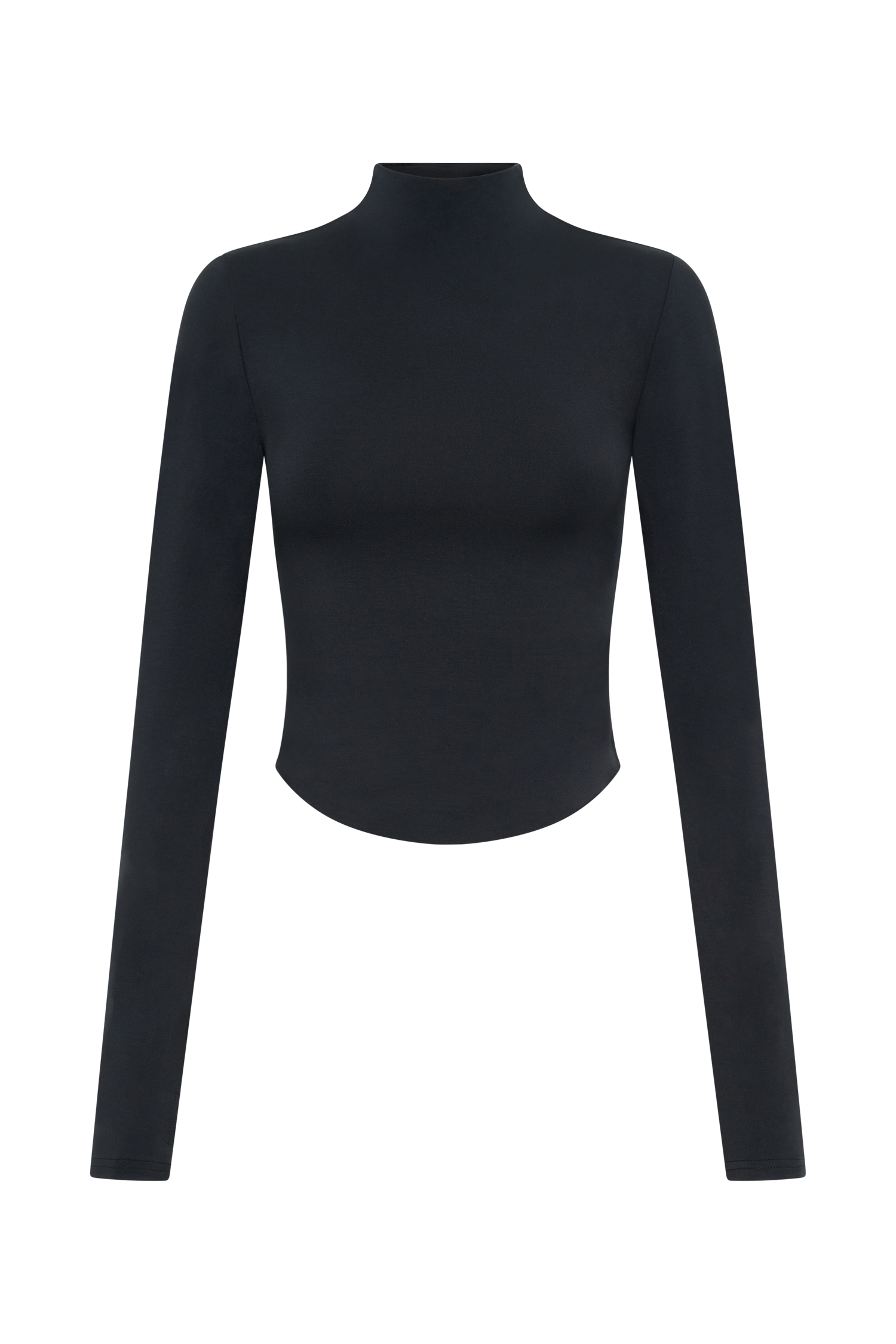 Ember Modal Long Sleeve High Neck Top - Black