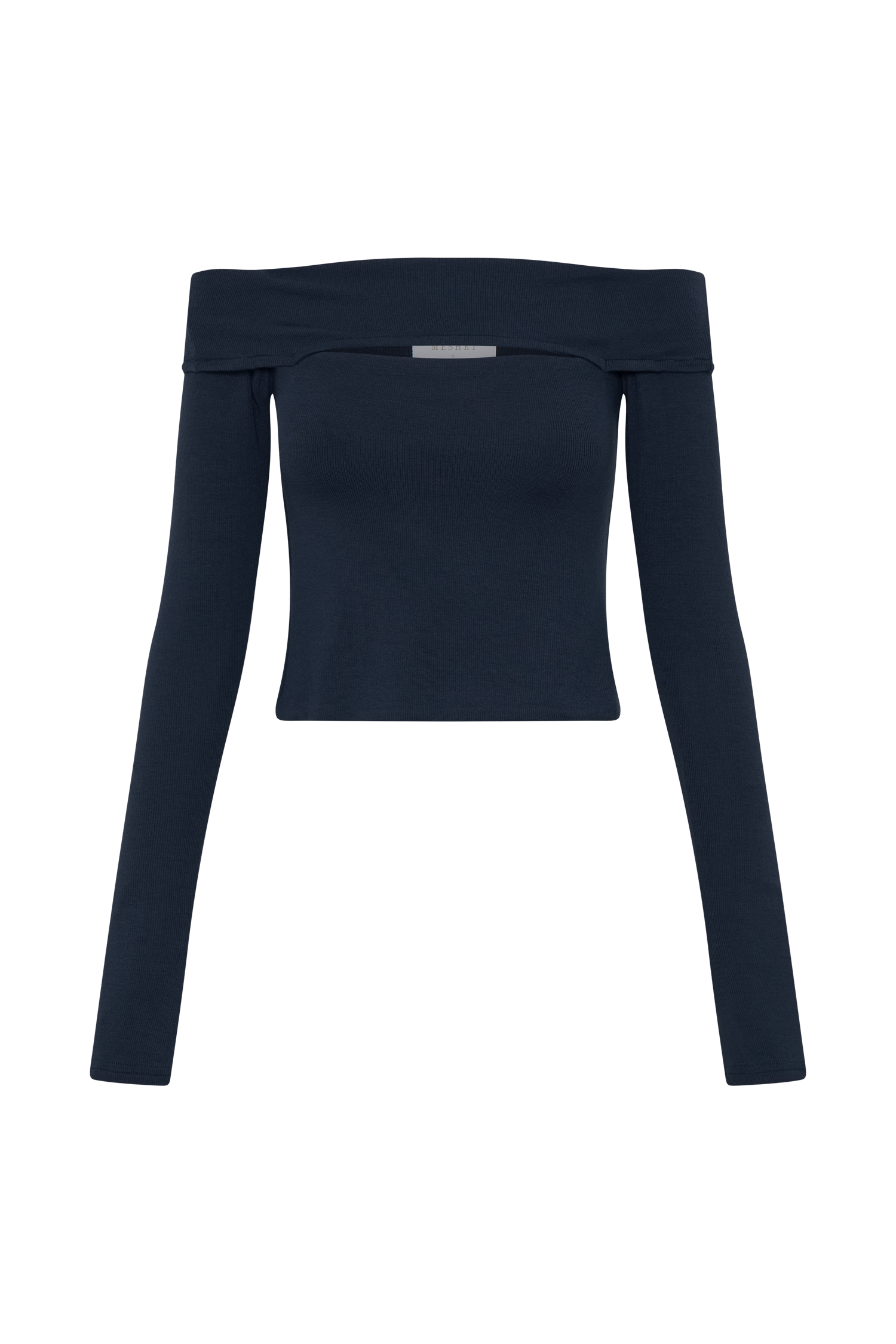 Briah Cut Out Modal Long Sleeve Top - Dark Navy