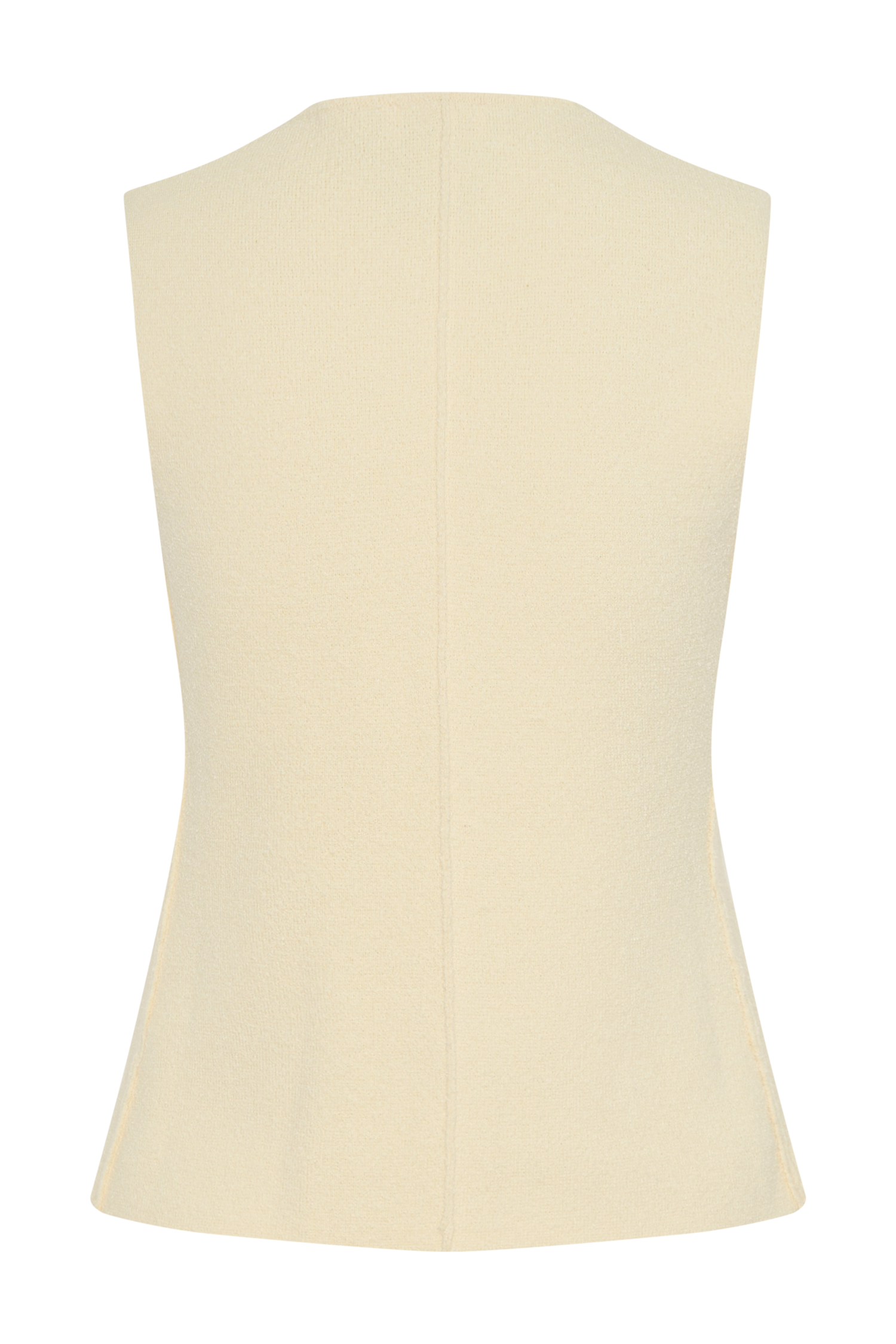 Malika Sleeveless Gold Button Vest - Lemon