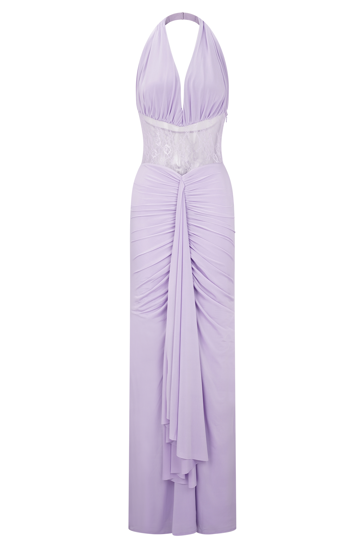 Bonnie Slinky And Lace Maxi Dress - Lilac