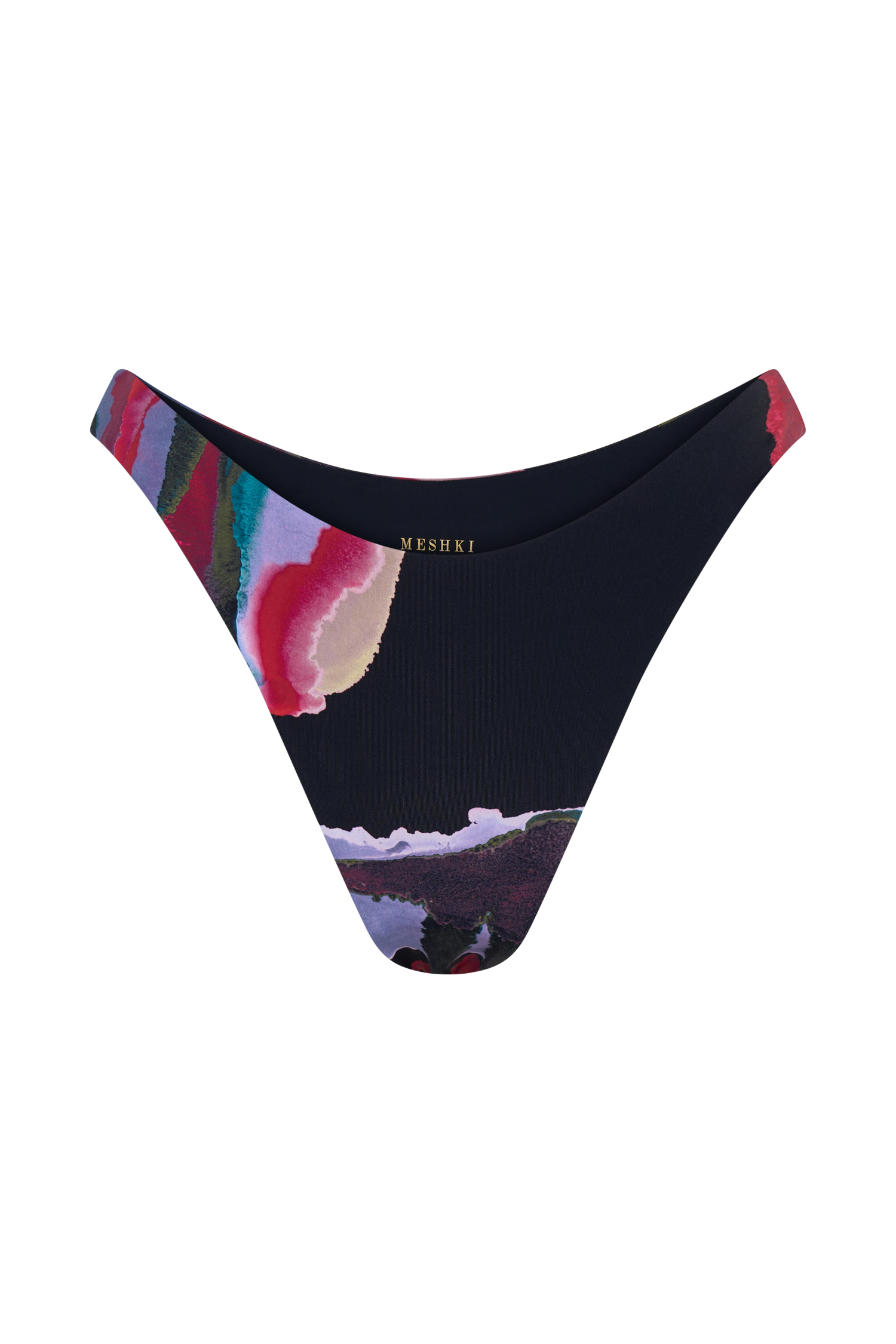 Brianna Cheeky Cut Bikini Bottom - Multi Fluid Reverie Print