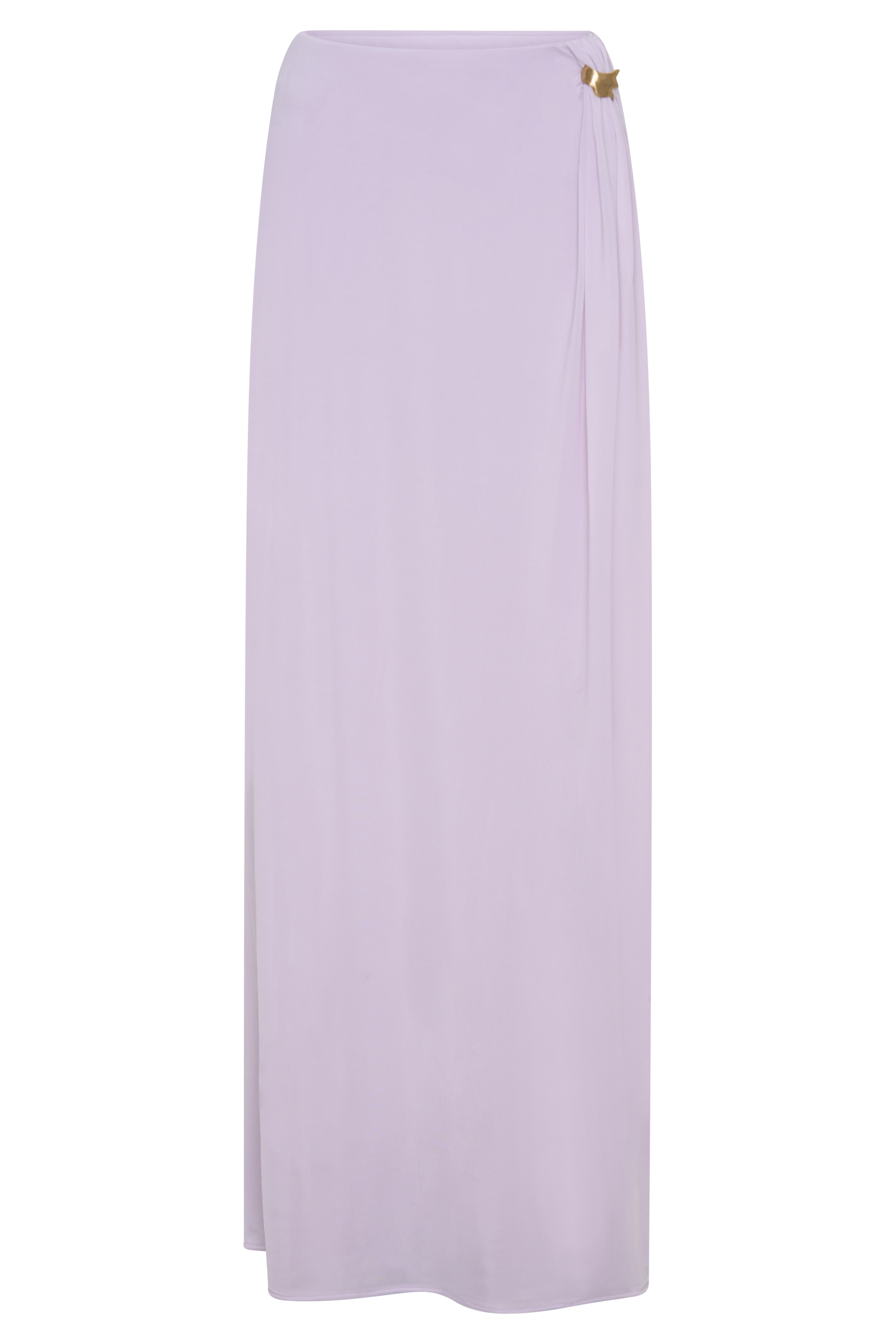 Bridget Slinky Maxi Skirt With Hardware - Dusty Lilac