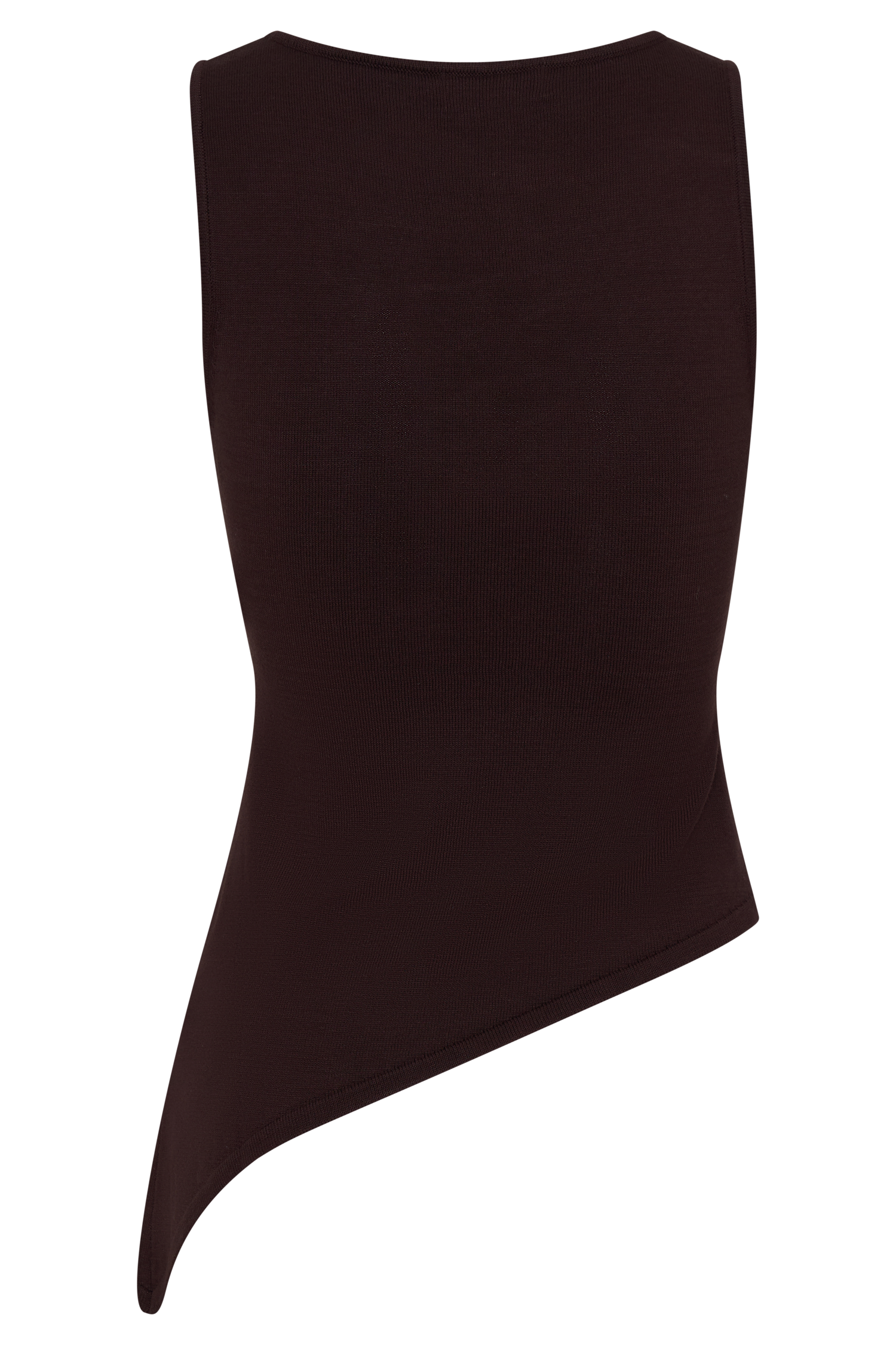 Brock Asymmetrical Neckline Knit Top - Dark Chocolate