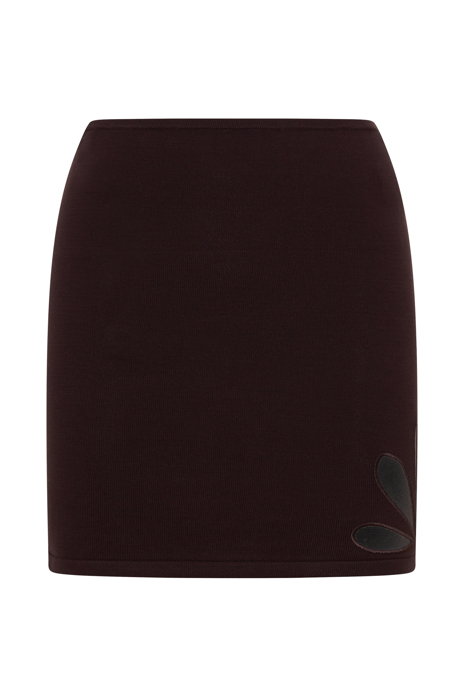 Brock Knit Cut Out Mini Skirt - Dark Chocolate