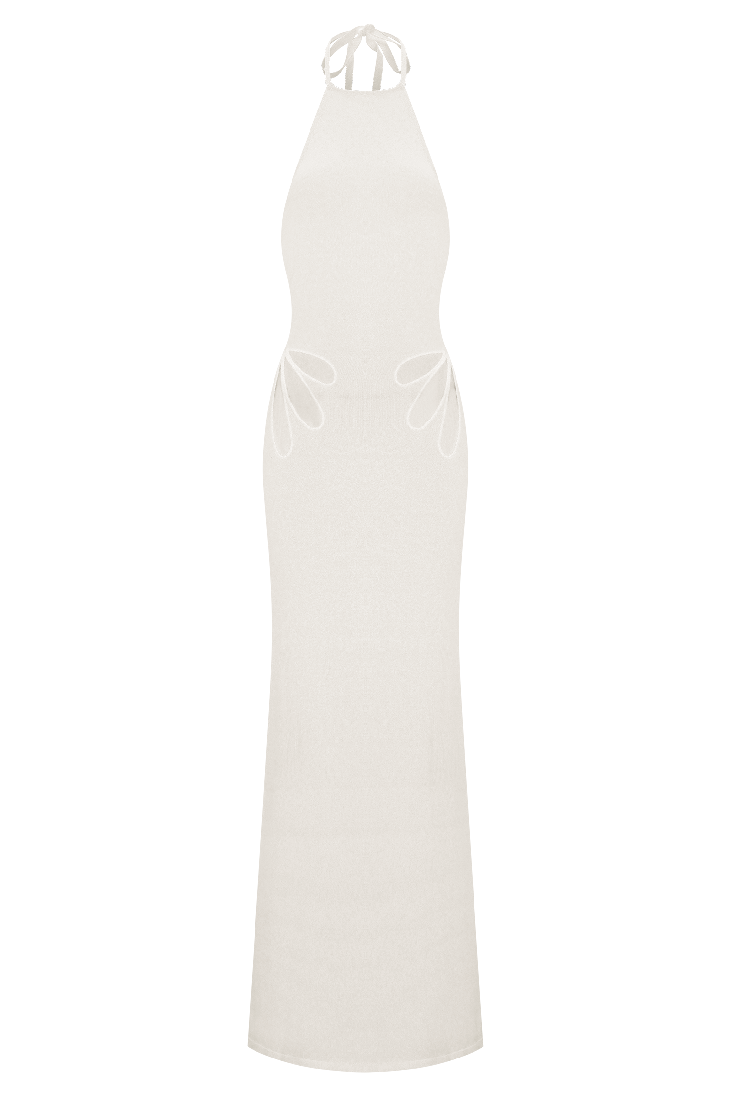 Brock Knit Halter Maxi Dress - White