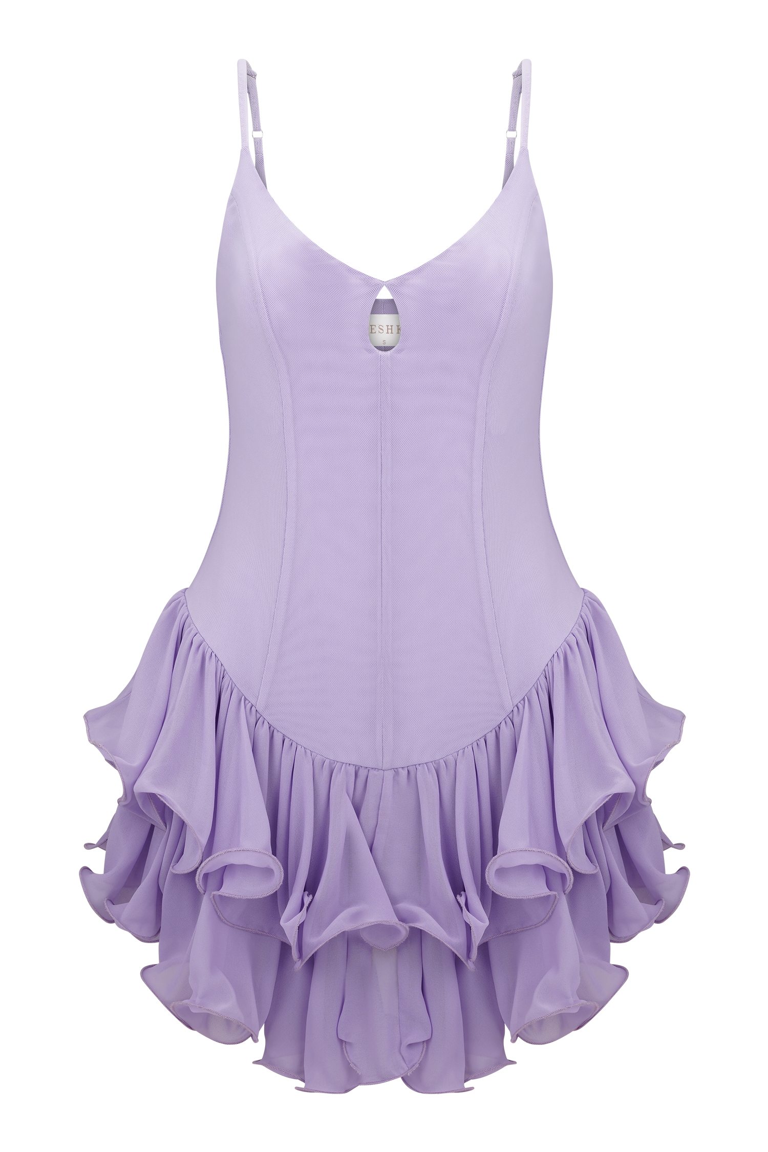 Calantha Ruffle Mesh Mini Dress - Lilac