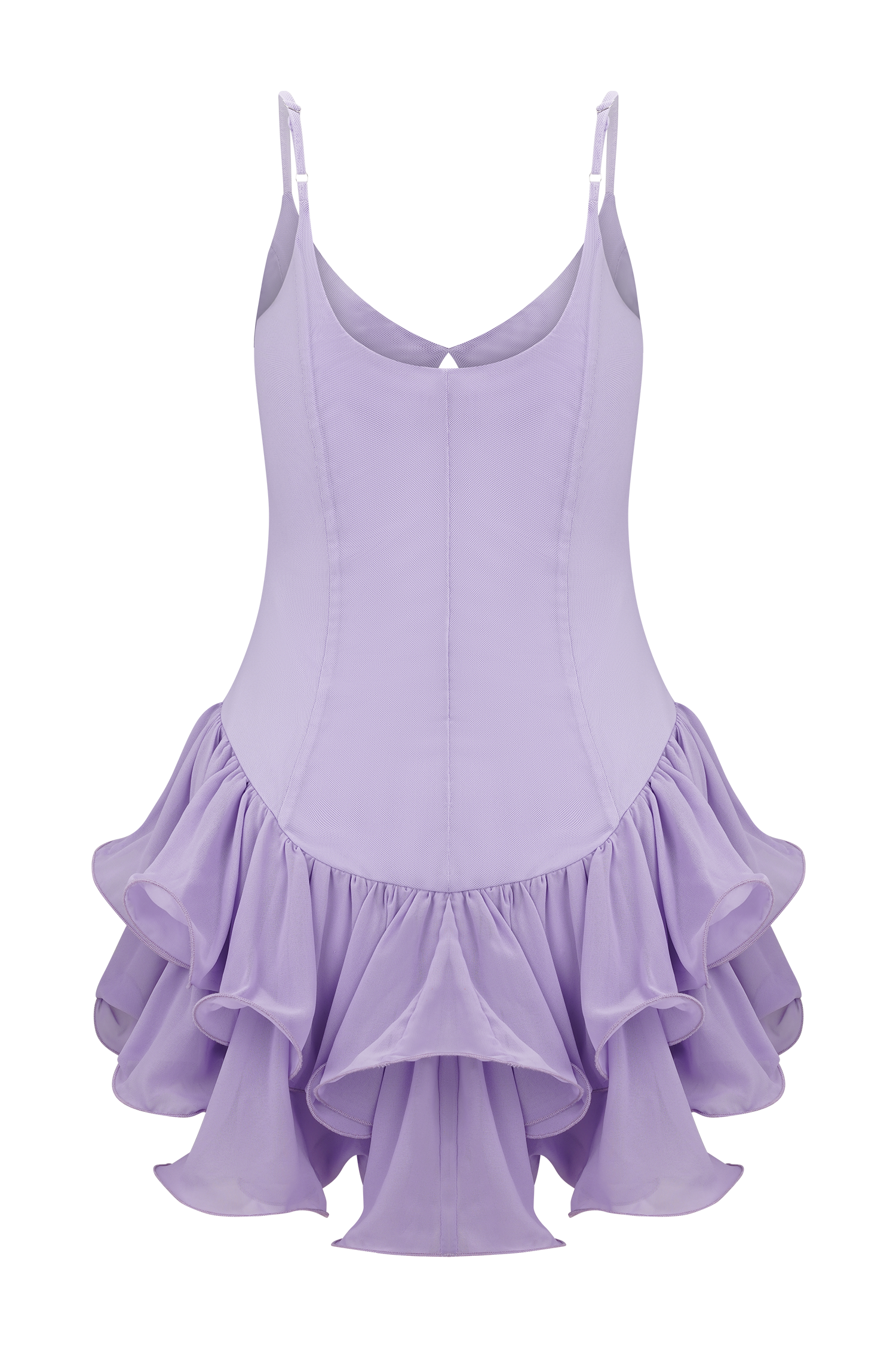Calantha Ruffle Mesh Mini Dress - Lilac