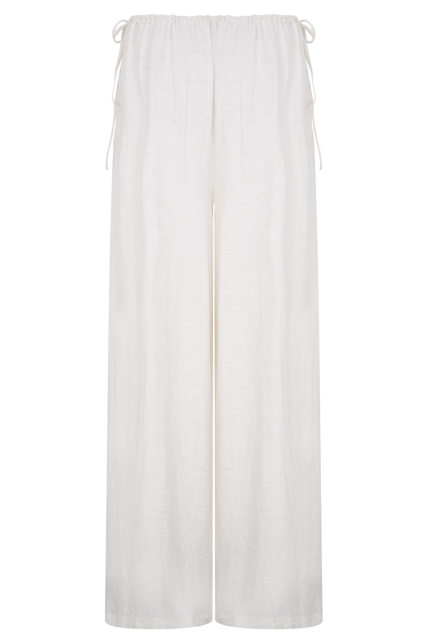 Callum Drawstring Straight Leg Pants - White